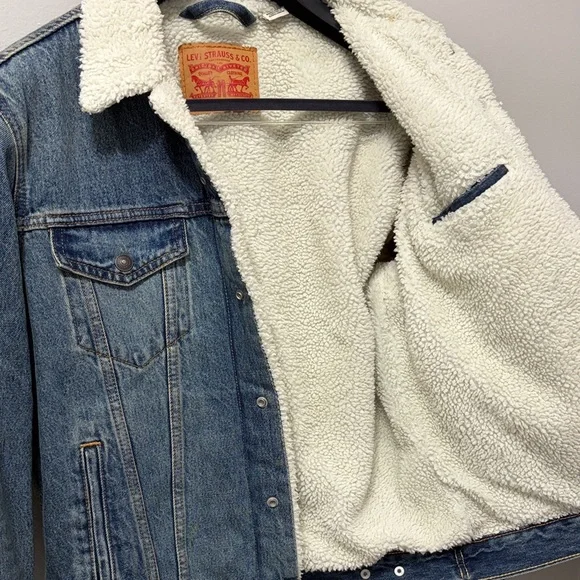 Levi's Blue Denim Sherpa Collar Jacket - Picture 5 of 6